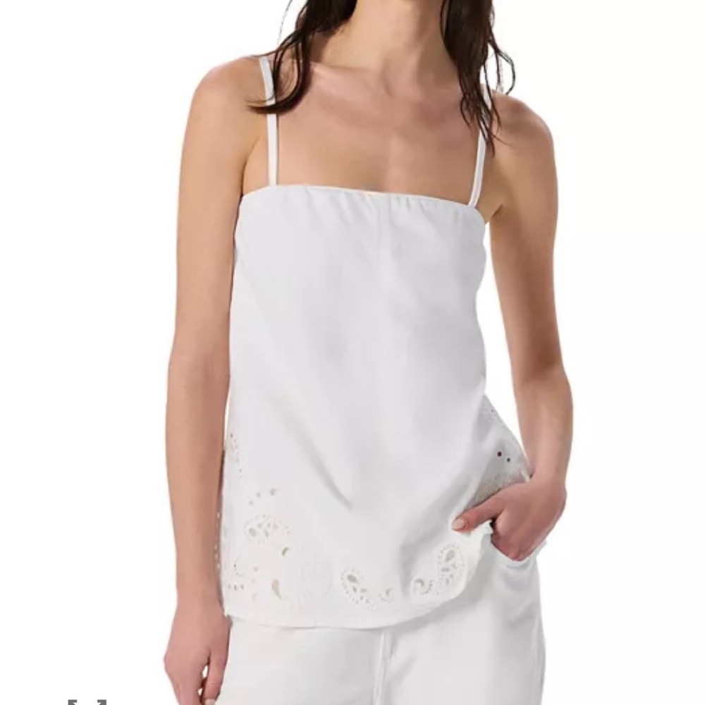 NWT Rag & Bone white eyelet top with detachable straps size small